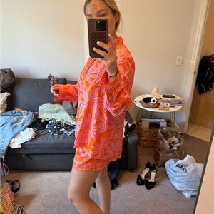 Vibrant Orange Floral Set
